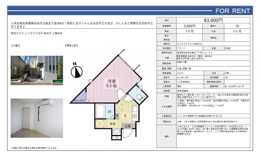 ルミナスウエスト自由が丘 B号室